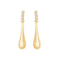 Brinco de gota com zircônias banhado a ouro 18k - Biju & Cia.