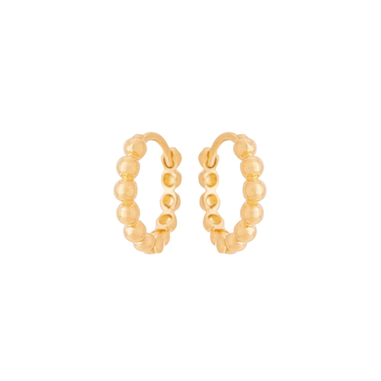 Argola articulada com bolinha banhada a ouro 18k - Biju & Cia.