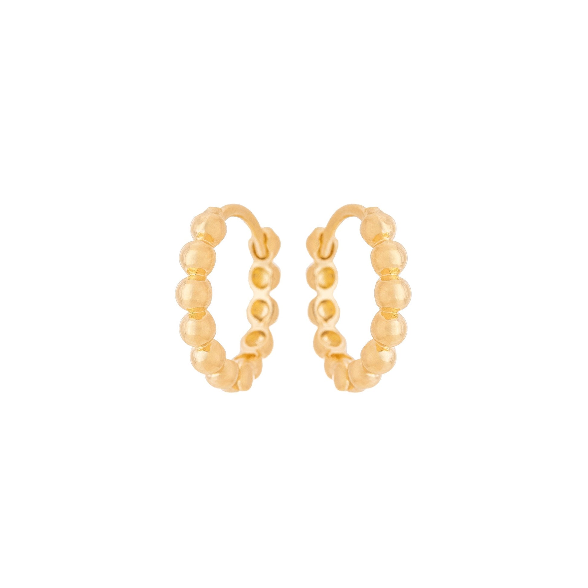 Argola articulada com bolinha banhada a ouro 18k - Biju & Cia.