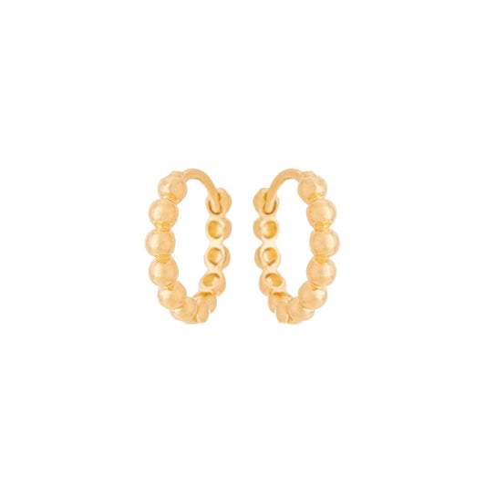 Argola articulada com bolinha banhada a ouro 18k - Biju & Cia.