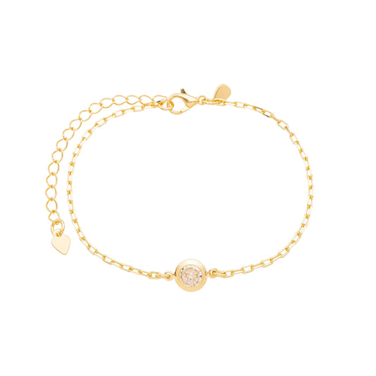 Pulseira com ponto de luz banhada a ouro 18k - Biju & Cia.