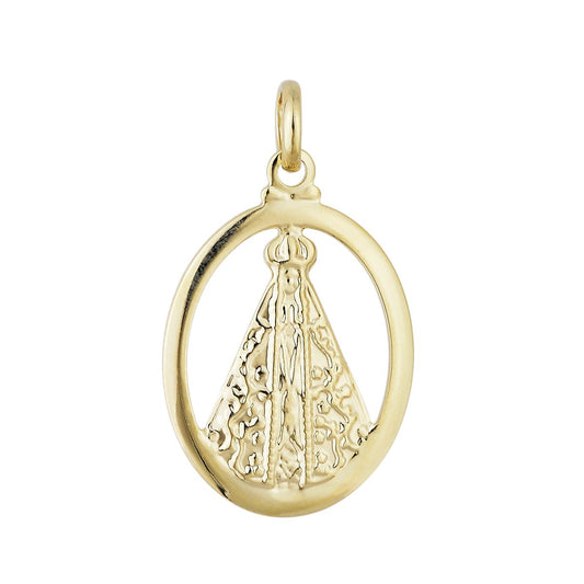 Pingente de Nossa Senhora de Aparecida banhado a ouro 18k - Biju & Cia.