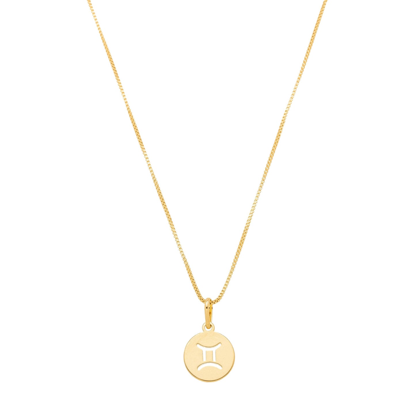 Gargantilha com pingente redondo de signos banhada a ouro 18k - Biju & Cia.
