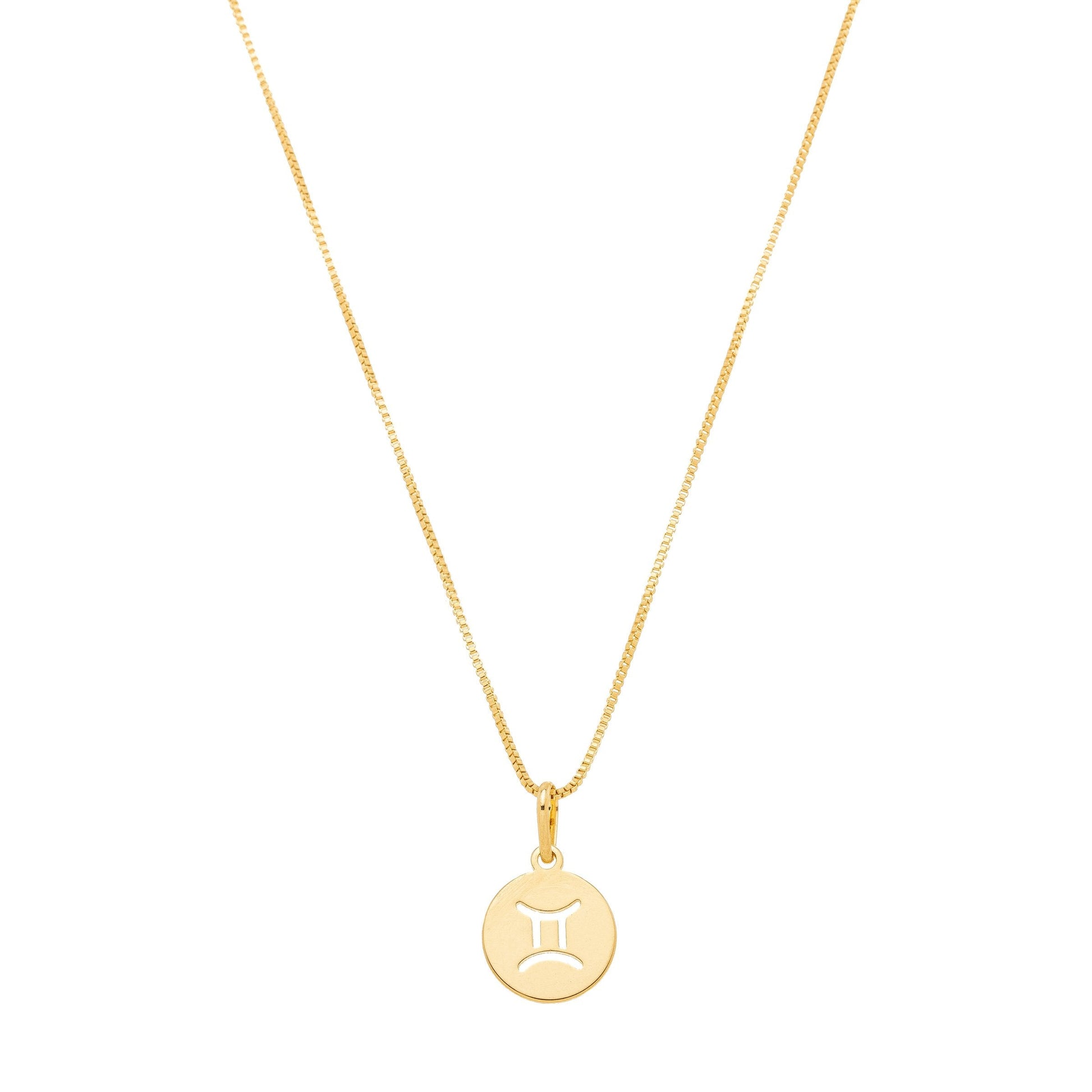 Gargantilha com pingente redondo de signos banhada a ouro 18k - Biju & Cia.