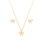 Conjunto laço liso banho a ouro 18k