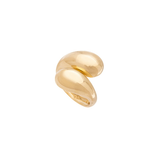 Anel liso regulável banhado a ouro 18k