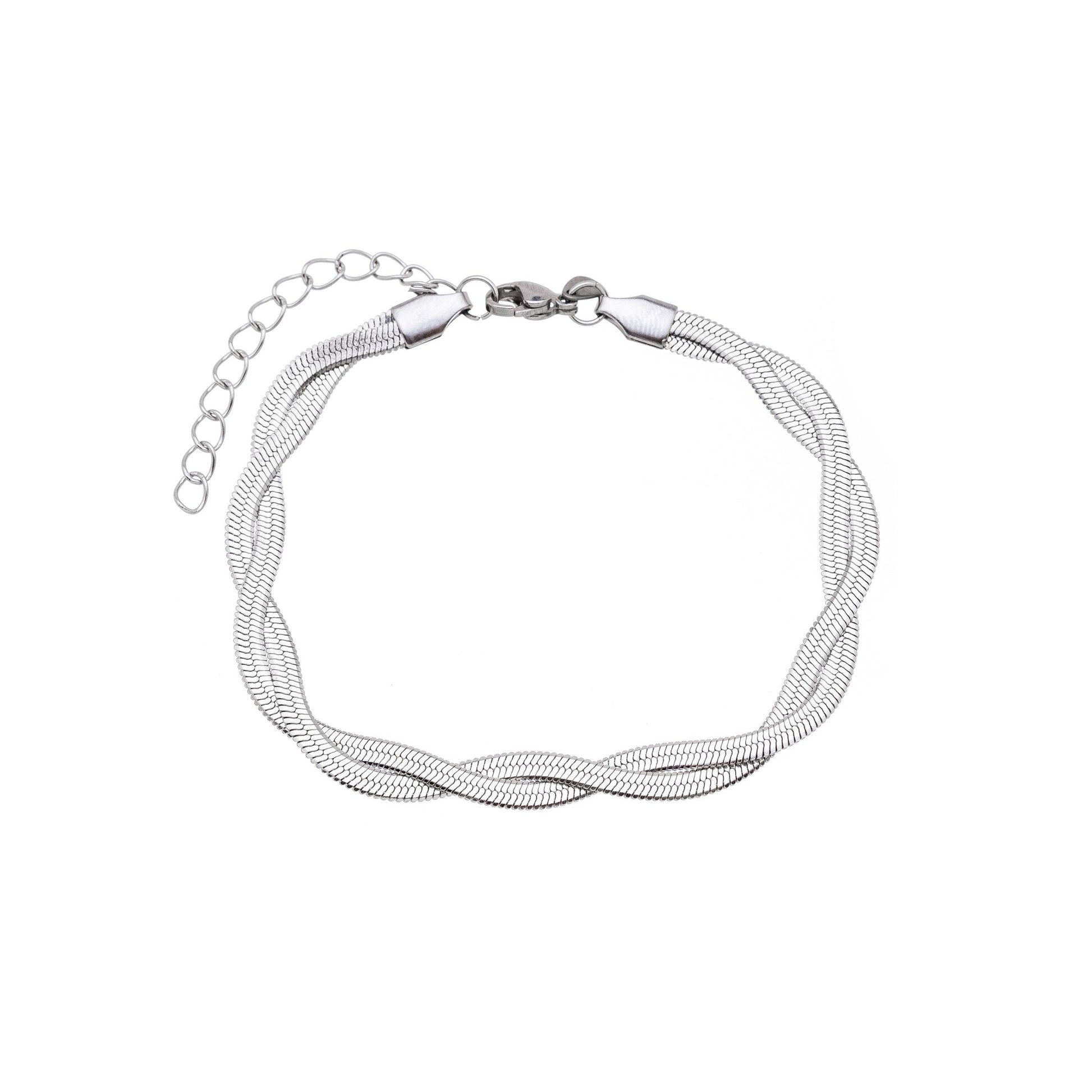 Pulseira fita trançada em aço inox - Biju & Cia.