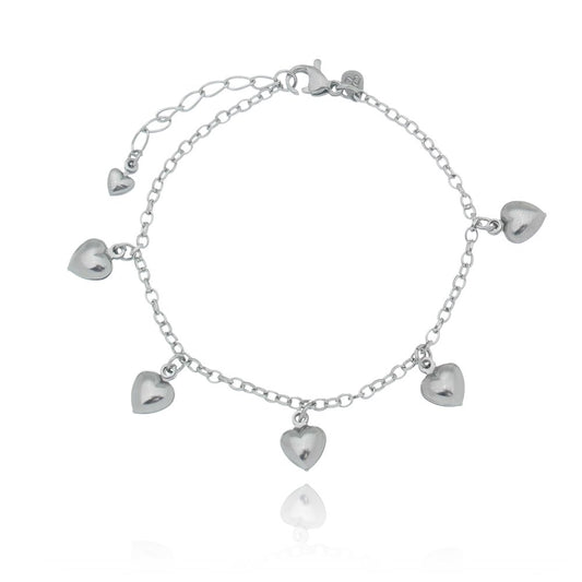 Pulseira de coração em aço inox - Biju & Cia.
