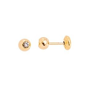 Brinco com pedra baby banhado a ouro 18k