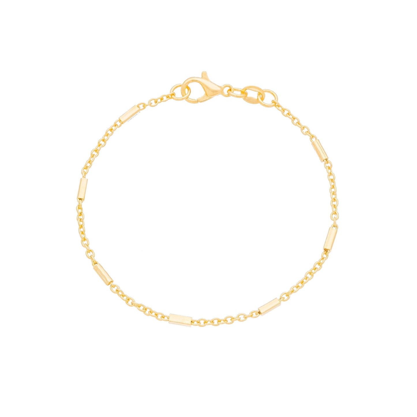 Pulseira infantil com tubinhos banhada a ouro 18k - Biju & Cia.