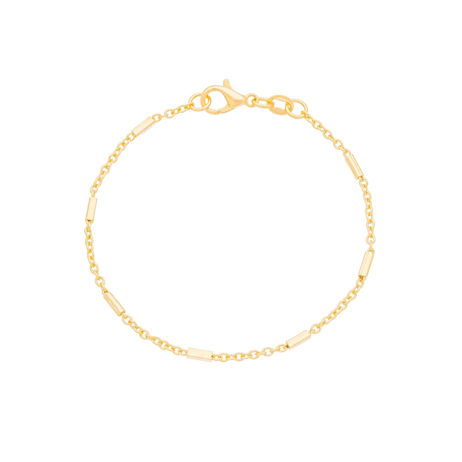 Pulseira infantil com tubinhos banhada a ouro 18k - Biju & Cia.
