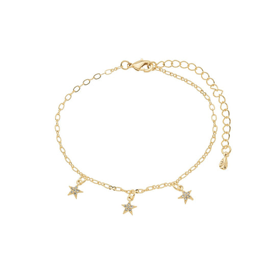 Pulseira com estrelas banhada a ouro 18k - Biju & Cia.