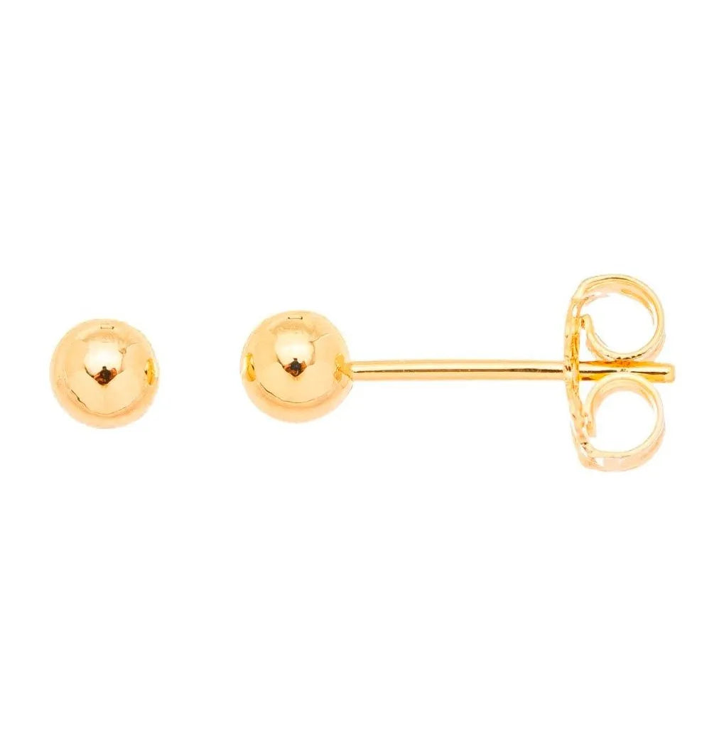 Brinco bolinha banhado a ouro 18k - Biju & Cia.