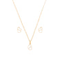 Conjunto coração liso banhado a ouro 18k - Biju & Cia.