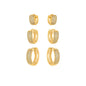 Trio de argolas com zircônias banhado a ouro 18k - Biju & Cia.