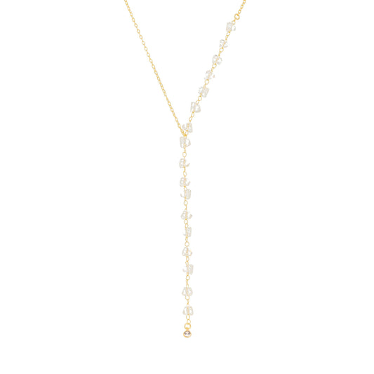 Gargantilha gravata com cristais banhada a ouro 18k - Biju & Cia.