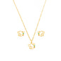 Conjunto Borboleta com pedras coloridas banhado a ouro 18k - Biju & Cia.