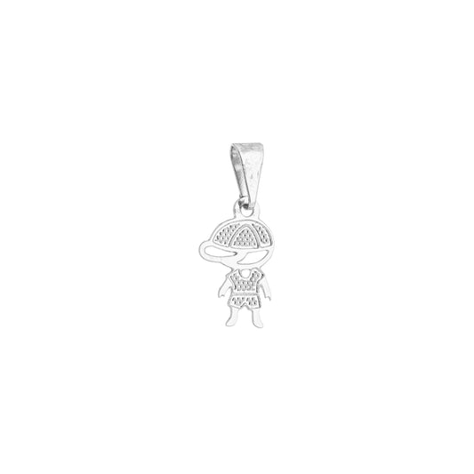 Pingente de menino em aço inox - Biju & Cia.