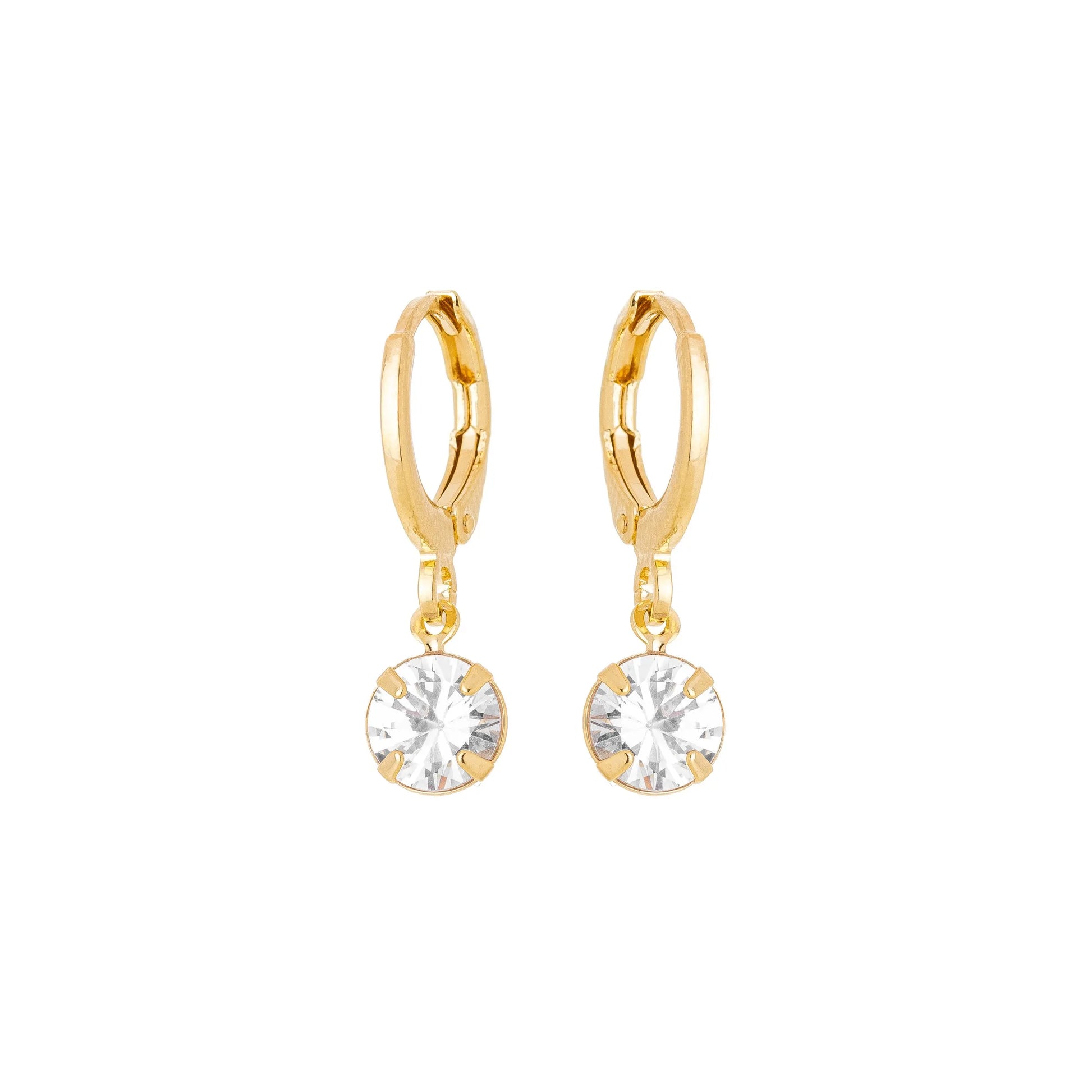 Argola com zircônia banhada a ouro 18k - Biju & Cia.
