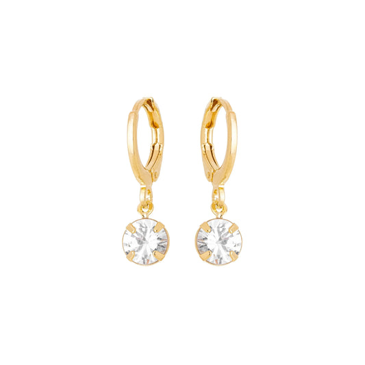 Argola com zircônia banhada a ouro 18k - Biju & Cia.