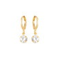 Argola com zircônia banhada a ouro 18k - Biju & Cia.