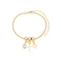 Pulseira com coração e cruz banhada a ouro 18k - Biju & Cia.