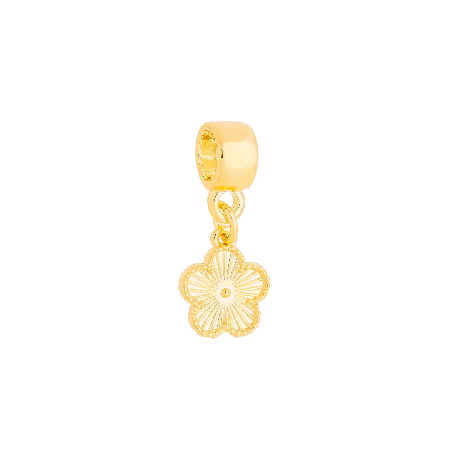 Berloque de flor banhado a ouro 18k - Biju & Cia.