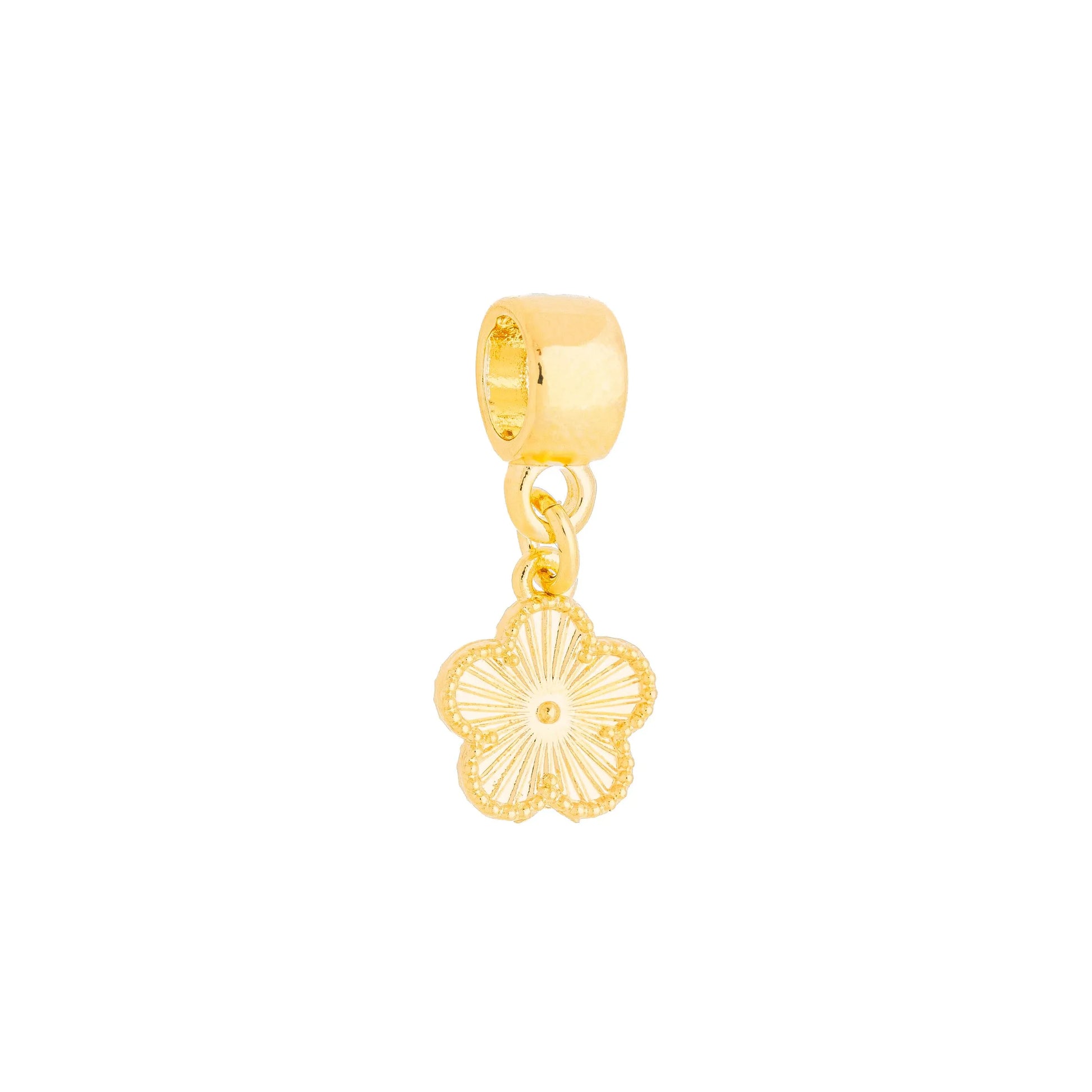 Berloque de flor banhado a ouro 18k - Biju & Cia.