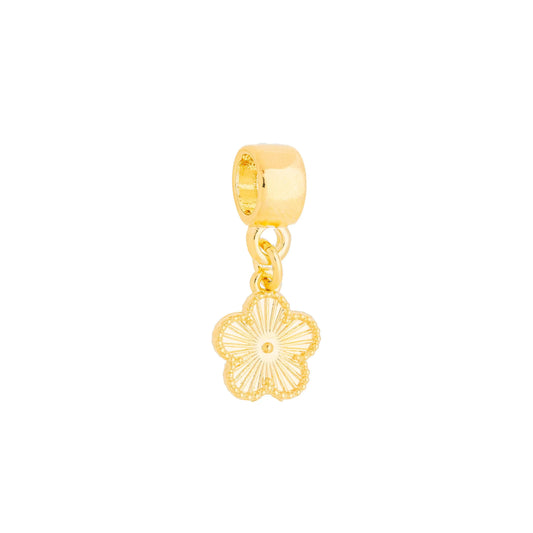 Berloque de flor banhado a ouro 18k - Biju & Cia.