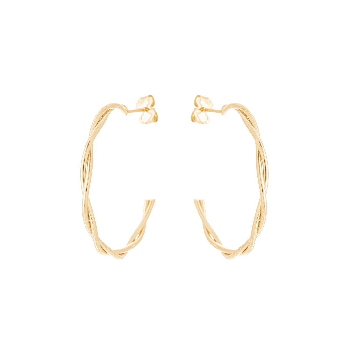Brinco de argola trançada banhado a ouro 18k - Biju & Cia.