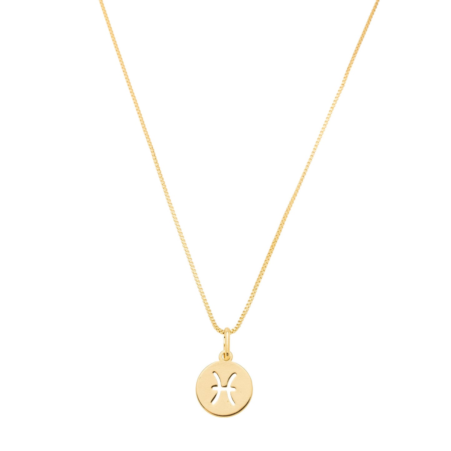 Gargantilha com pingente redondo de signos banhada a ouro 18k - Biju & Cia.