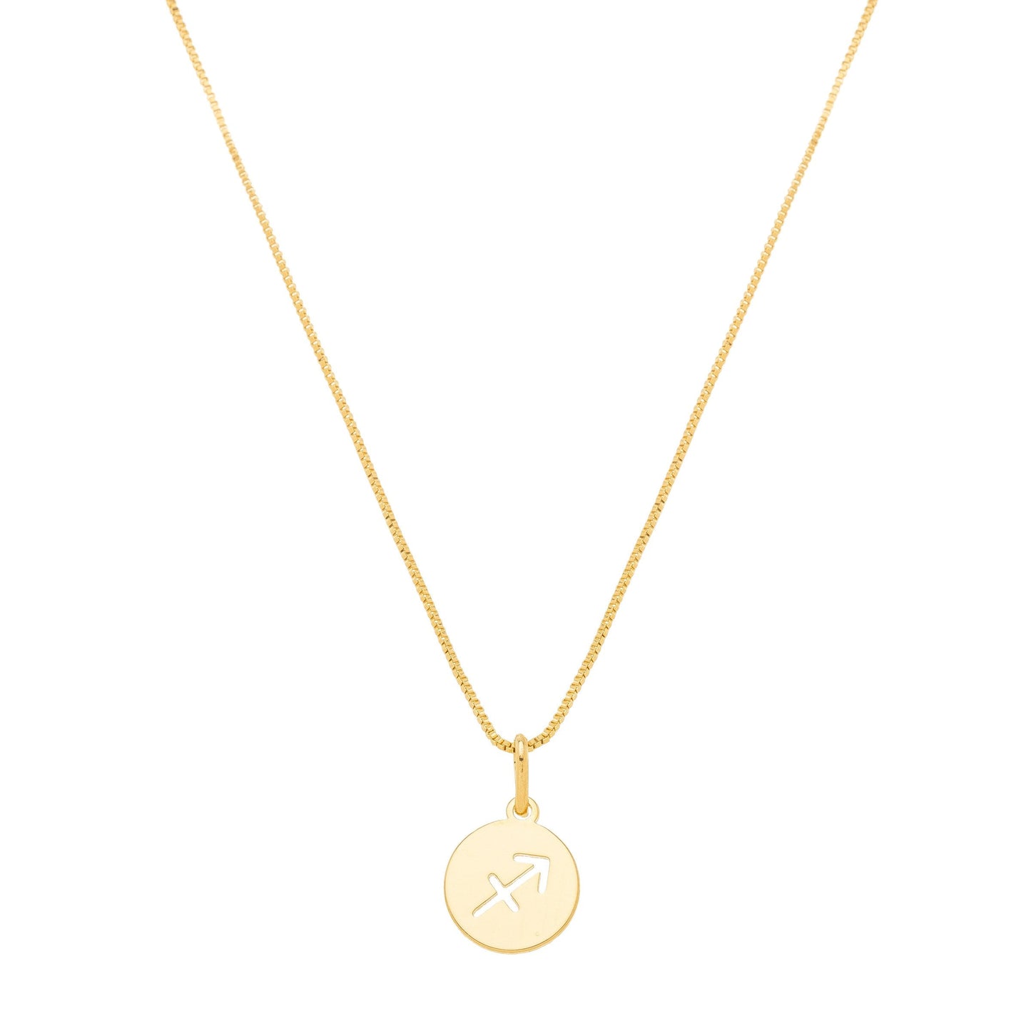 Gargantilha com pingente redondo de signos banhada a ouro 18k - Biju & Cia.
