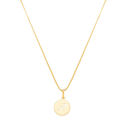 Gargantilha com pingente redondo de signos banhada a ouro 18k - Biju & Cia.