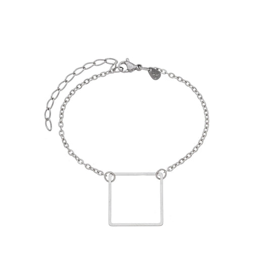 Pulseira losango em aço inox