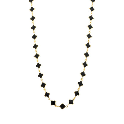 Choker com trevos banhada a ouro 18k