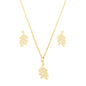 Conjunto de folha liso banhado a ouro 18k - Biju & Cia.