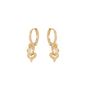 Brinco de argola com dois corações banhado a ouro 18k - Biju & Cia.
