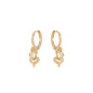 Brinco de argola com dois corações banhado a ouro 18k - Biju & Cia.