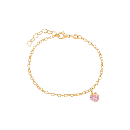 Pulseira coração banhada a ouro 18k