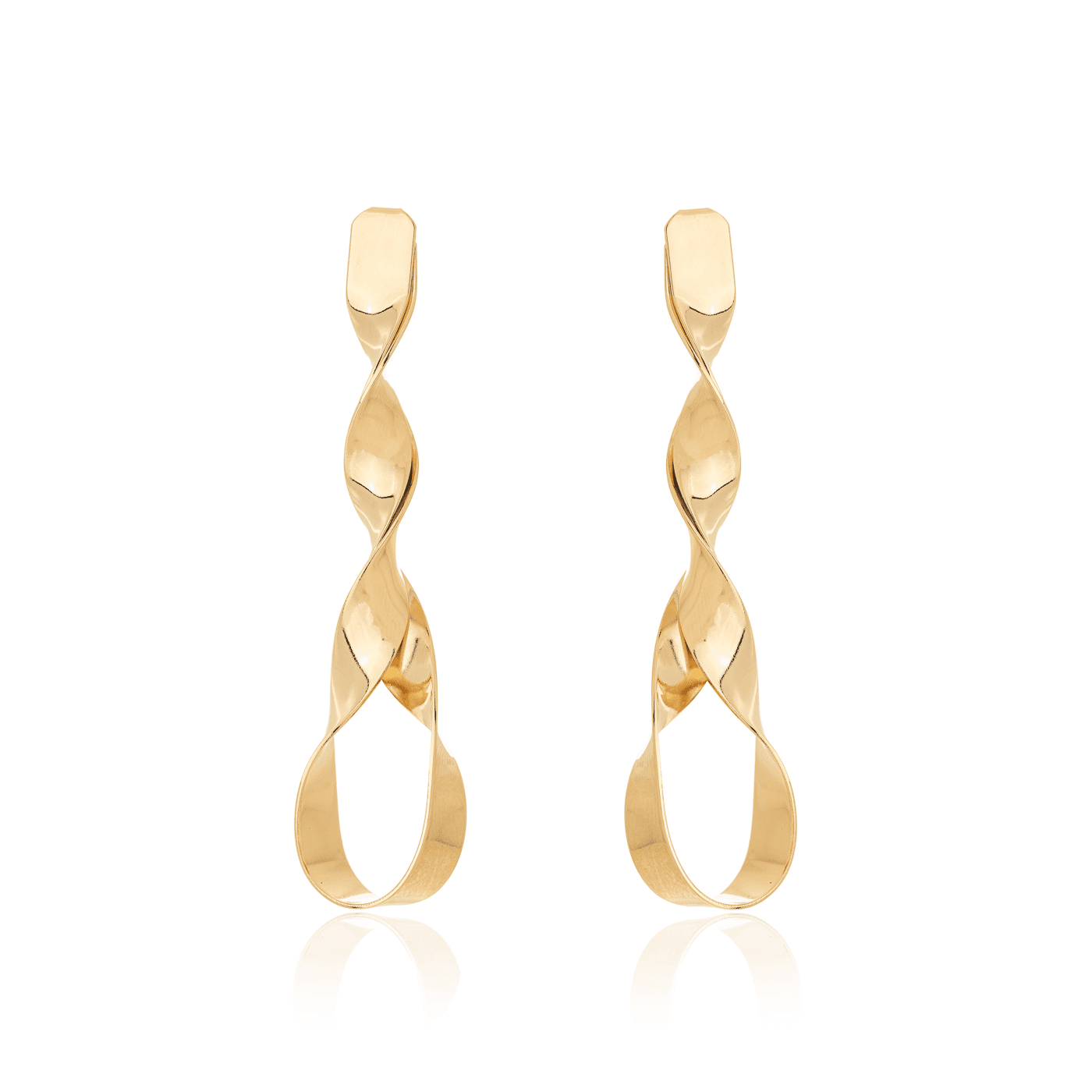 Brinco de fio torcido banhado a ouro 18k - Biju & Cia.