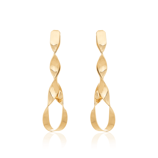 Brinco de fio torcido banhado a ouro 18k - Biju & Cia.