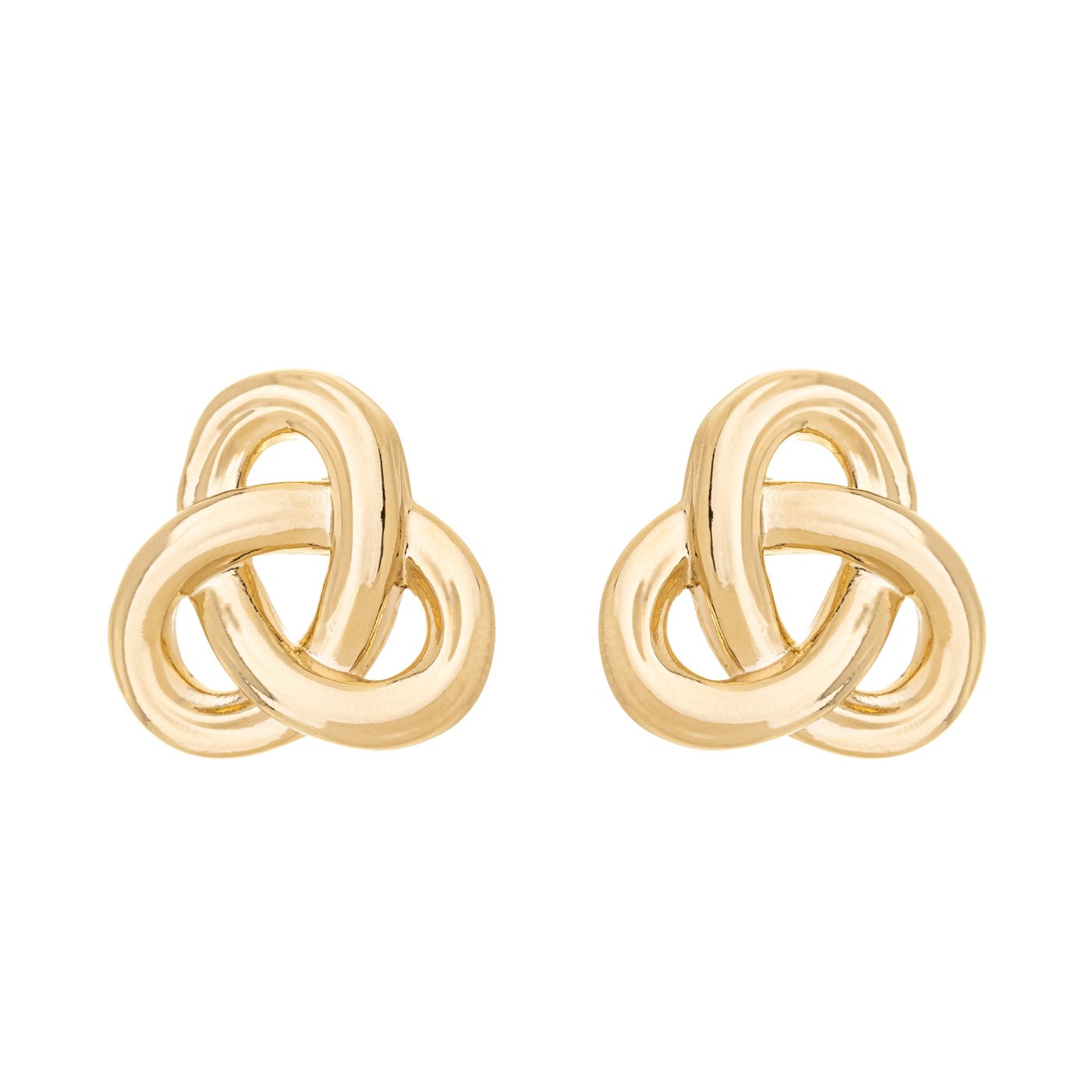 Brinco entrelaçado vazado banhado a ouro 18k