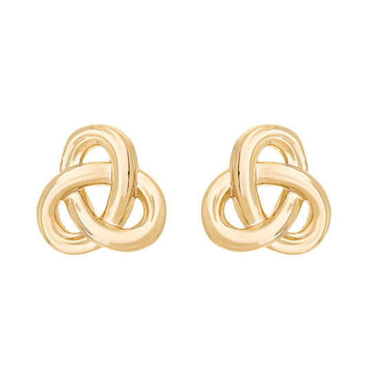 Brinco entrelaçado vazado banhado a ouro 18k