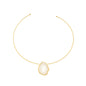 Choker de aro com pingente de madre pérola banhada a ouro 18k - Biju & Cia.
