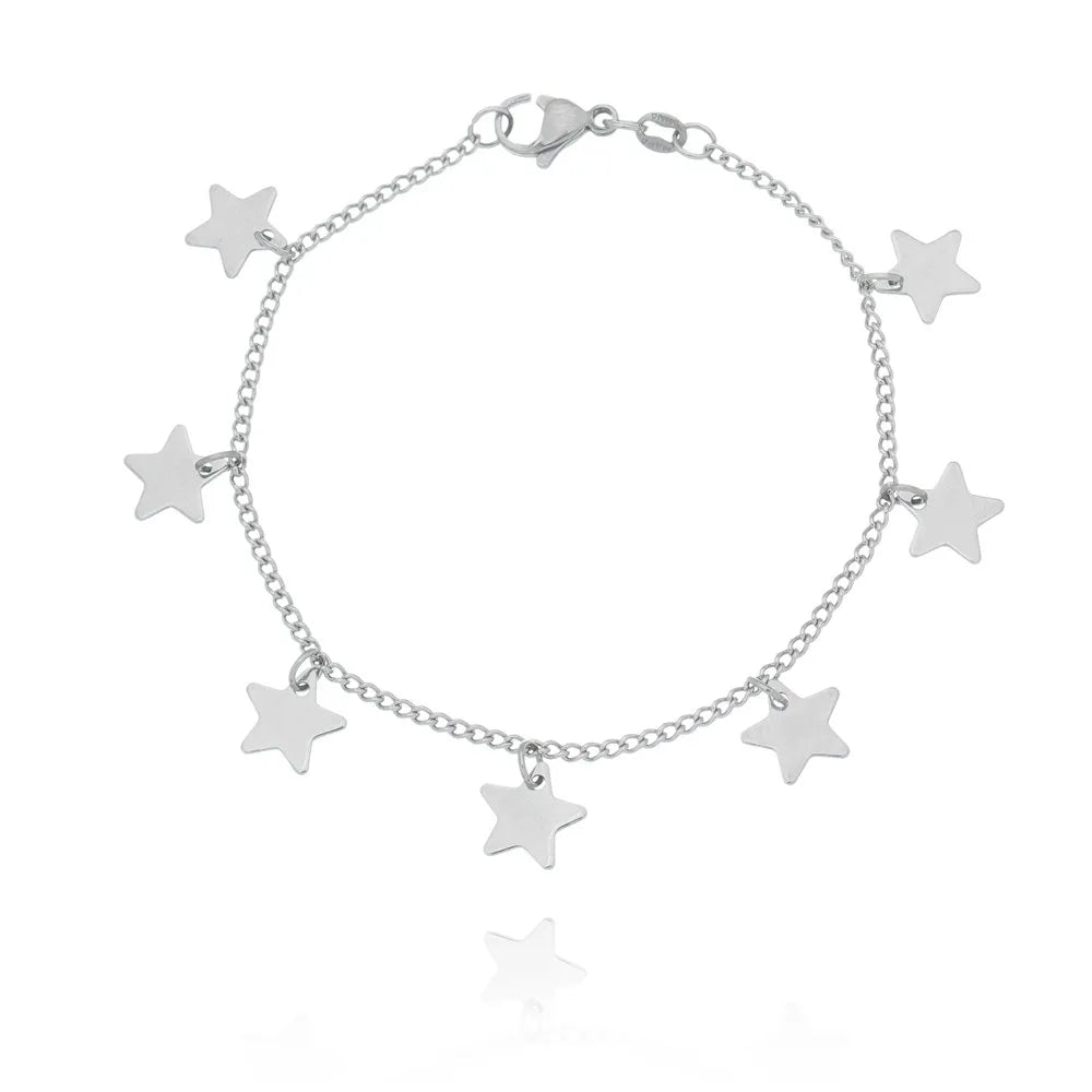 Pulseira de estrelas em aço inox - Biju & Cia.
