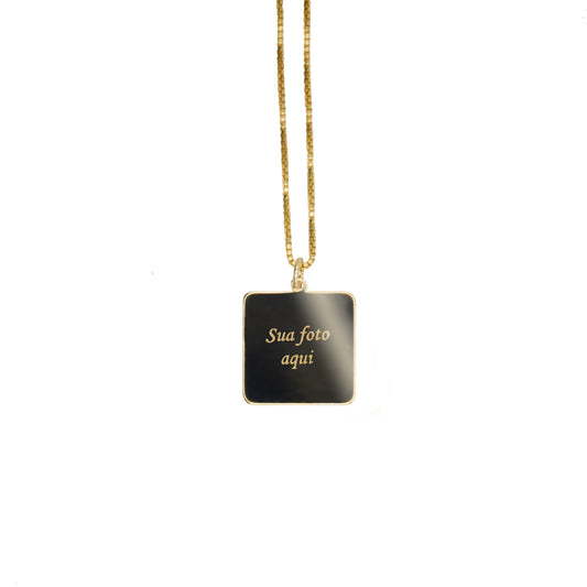 Gargantilha com pingente personalizado banhado a ouro 18k - Biju & Cia.