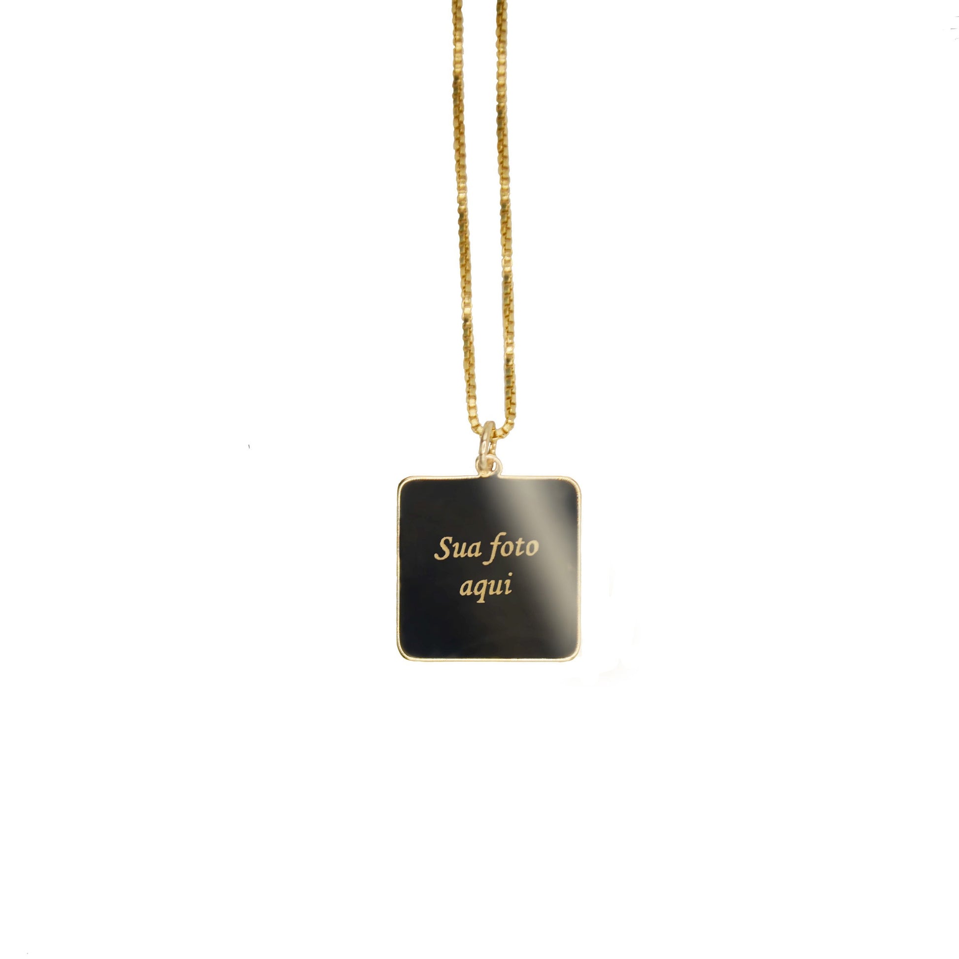 Gargantilha com pingente personalizado banhado a ouro 18k - Biju & Cia.