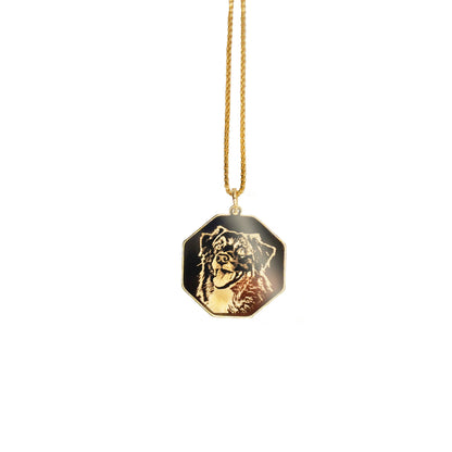 Gargantilha com pingente personalizado banhado a ouro 18k - Biju & Cia.