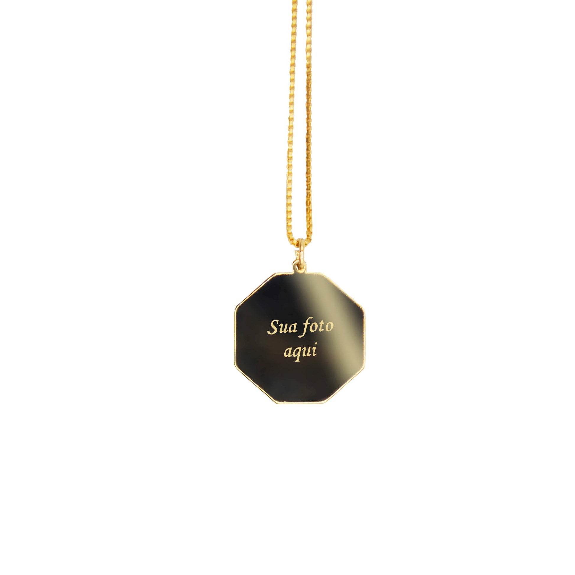 Gargantilha com pingente personalizado banhado a ouro 18k - Biju & Cia.