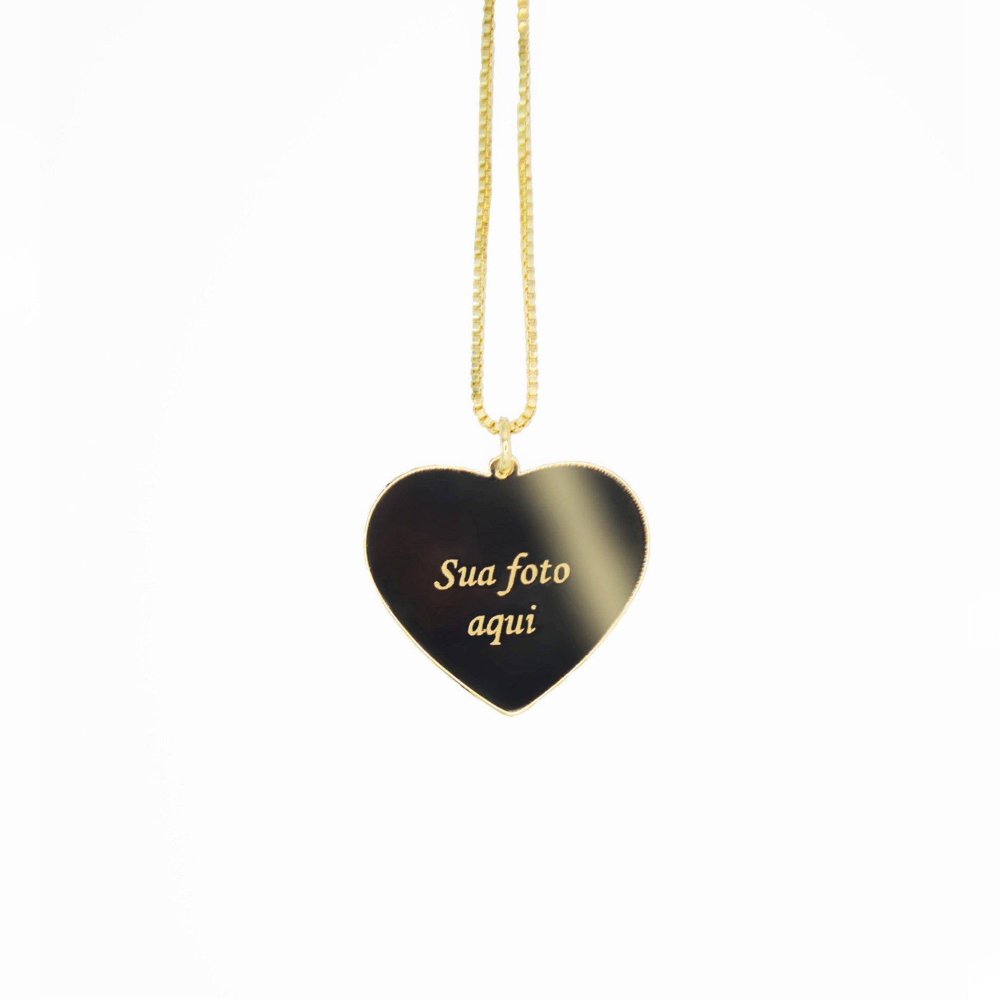Gargantilha com pingente personalizado banhado a ouro 18k - Biju & Cia.